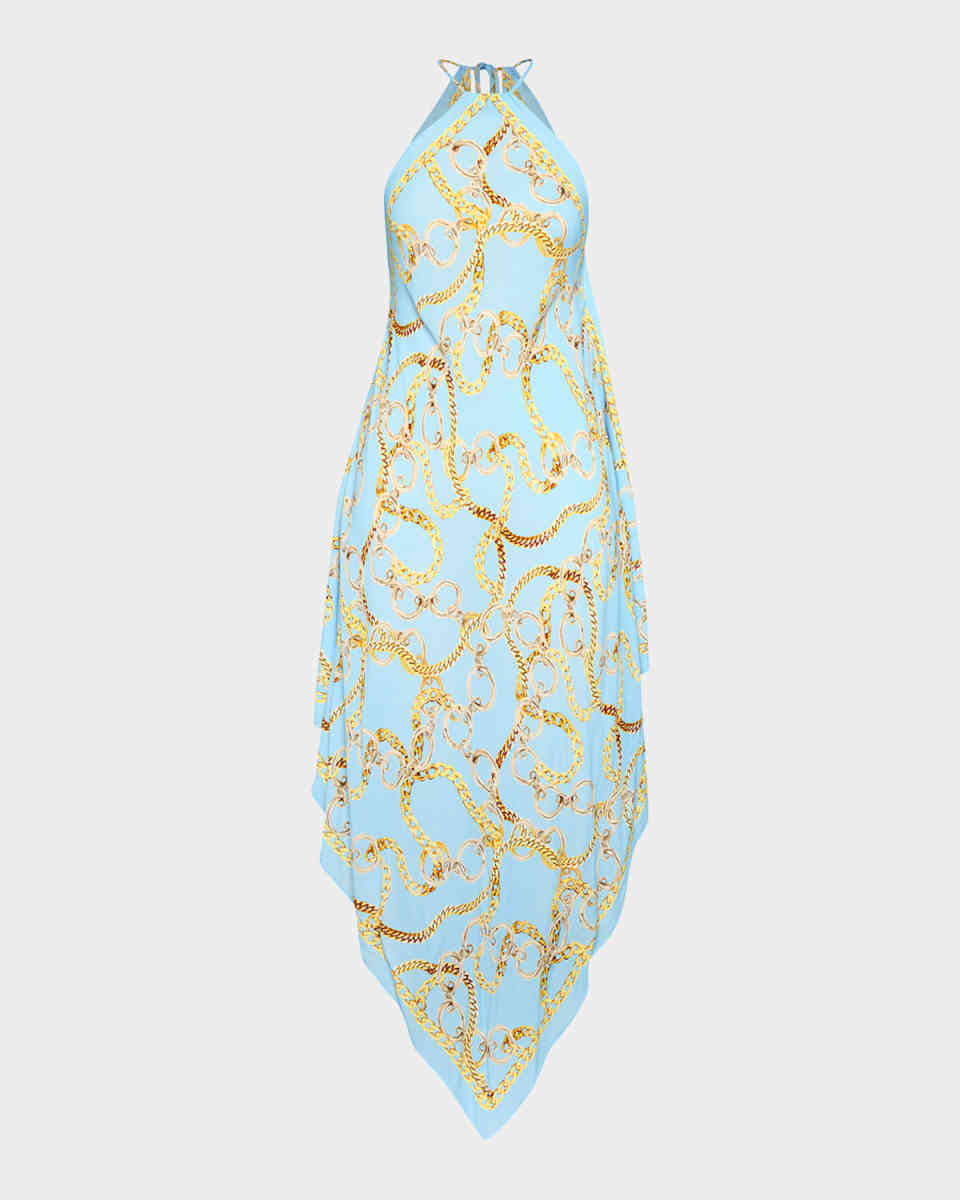 Elise Chain Halter Midi Dress